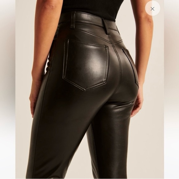 Abercrombie & Fitch Curve Love Vegan Leather Skinny Pant 10 Long - Picture 4 of 11